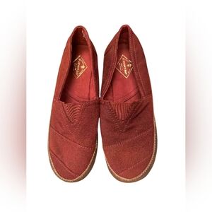 ST Johns Bay Flats Slip On Fabric Red Size 9M EUC